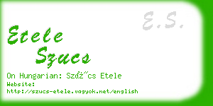 etele szucs business card